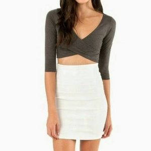 Charcoal Grey Criss Cross Top